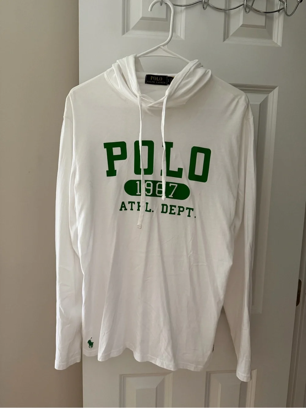 Polo by Ralph Lauren White Cotton Jersey Long Sleeve Hoodie in S